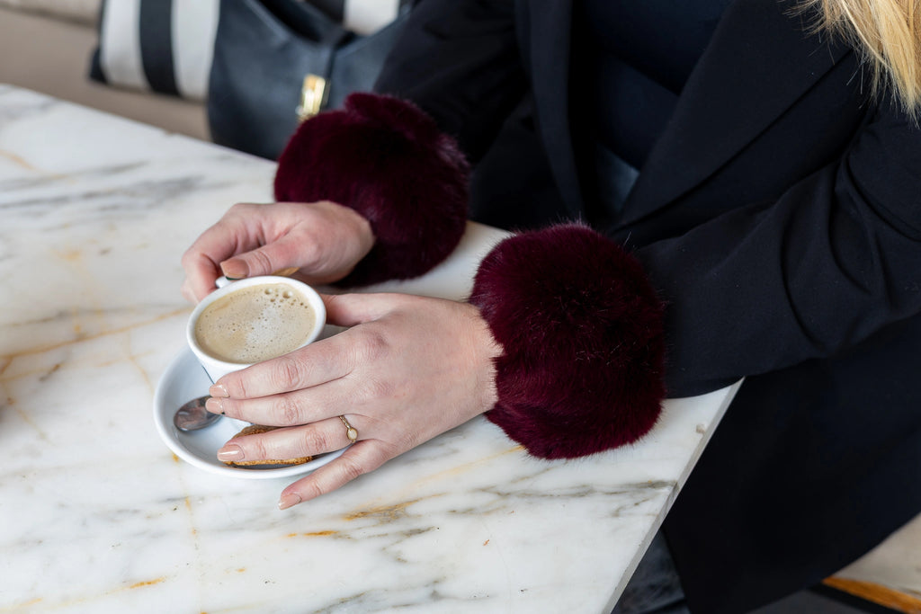 Fake Fur Cuff - Bordeaux